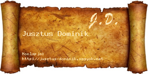Jusztus Dominik névjegykártya